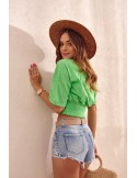 Short T-shirt with a wide cuff, green MP14546 - Online store - Boutique